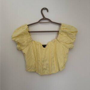 Wild Fable Soft Yellow Eyelet Blouse